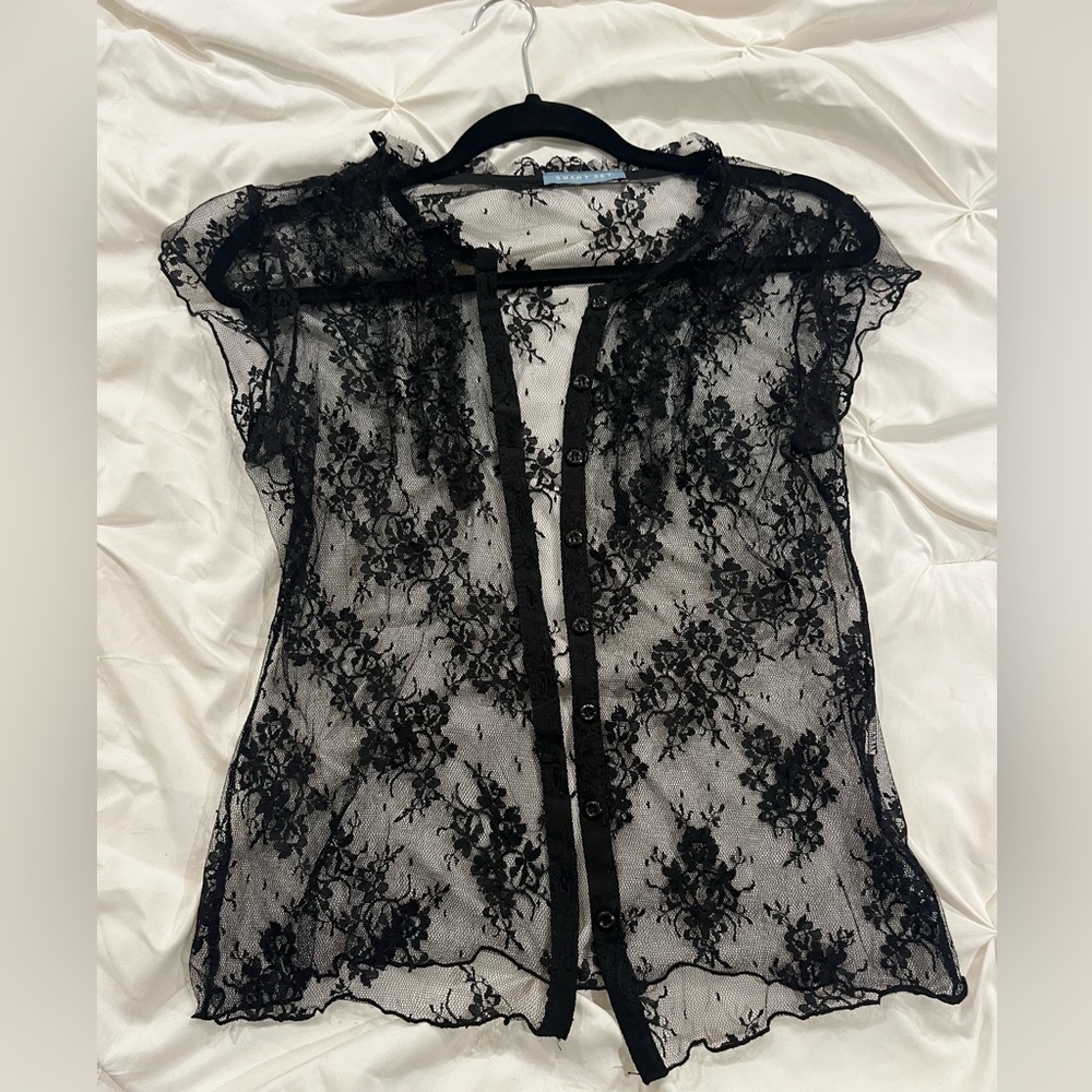 Smart Set Black Lace Sheer Chemise